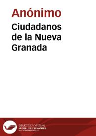 Portada:Ciudadanos de la Nueva Granada