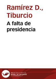 Portada:A falta de presidencia