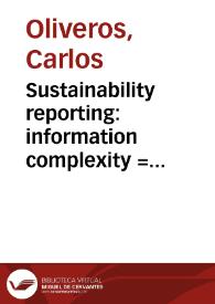 Portada:Sustainability reporting: information complexity = Reportes de sostenibilidad: complejidad en la información