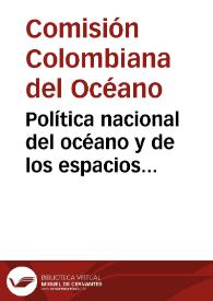 Portada:Política nacional del océano y de los espacios costeros PNOEC