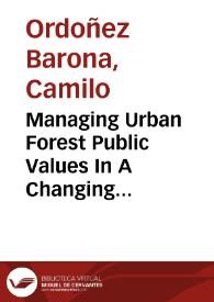 Portada:Managing Urban Forest Public Values In A Changing Climate