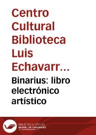 Portada:Binarius: libro electrónico artístico