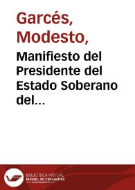 Portada:Manifiesto del Presidente del Estado Soberano del Cauca a la Nación