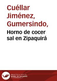 Portada:Horno de cocer sal en Zipaquirá