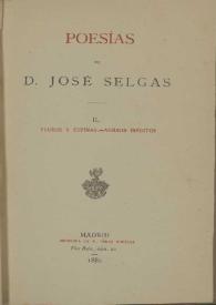 Portada:Poesías. Tomo II. Flores y espinas. versos inéditos / de José Selgás