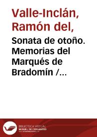 Portada:Sonata de otoño. Memorias del Marqués de Bradomín / Ramón del Valle Inclán
