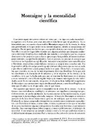 Portada:Montaigne y la mentalidad científica / Otilia López Fanego