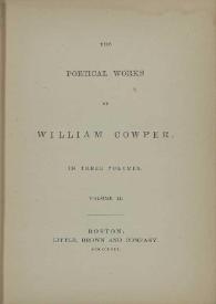 Portada:The poetical works. Volume II / of William Cowper