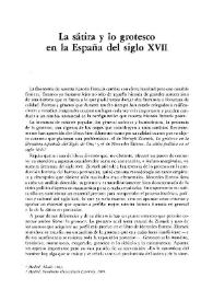 Portada:La sátira y el grotesco en la España del siglo XVII / Valeriano Bozal