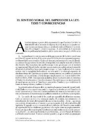 Portada:El sentido moral del imperio de la ley: tesis y consecuencias / Francisco Javier Ansuátegui Roig