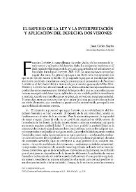 Portada:El imperio de la ley y la interpretación y aplicación del derecho: dos visiones / Juan Carlos Bayón