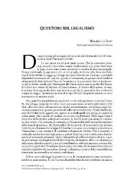 Portada:Questioni sul legalismo / Massimo La Torre