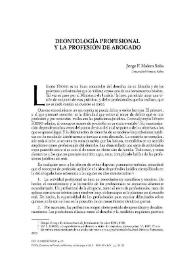 Portada:Deontología profesional y la profesión de abogado / Jorge F. Malem Seña