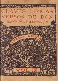 Portada:Claves líricas / versos de don Ramón del Valle-Inclán