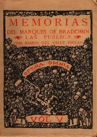 Portada:Sonata de primavera. Memorias del Marqués de Bradomín / las publica don Ramón del Valle Inclán