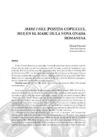 Portada:Mare i fill (Poziția Copilului, 2013) en el marc de la nova onada romanesa / Vicente Pascual