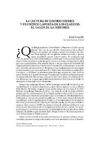 Portada:La lectura de Liborio Hierro y Francisco Laporta de los clásicos: el valor de la historia / Julián Sauquillo