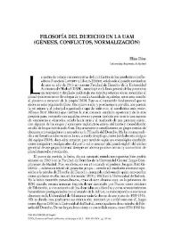 Portada:Filosofía del Derecho en la UAM (Génesis, conflictos, normalización) / Elías Díaz