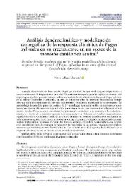 Portada:Análisis dendroclimático y modelización cartográfica de la respuesta climática de "Fagus sylvatica" en su crecimiento, en un sector de la
montaña cantábrica central / Víctor Lallana-LLorente