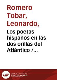 Portada:Los poetas hispanos en las dos orillas del Atlántico / Leonardo Romero Tobar