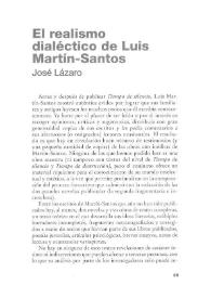 Portada:El realismo dialéctico de Luis Martín Santos / José Lázaro