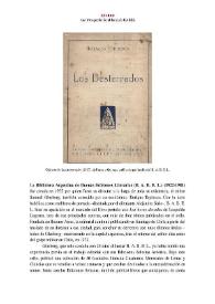 Portada:Biblioteca Argentina de Buenas Ediciones (B. A. B. E. L.) (1922-1981) [Semblanza] / Ana Mosqueda