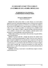 Portada:La greguería como \"célula bella\": un correlato de la teoría orteguiana / Celia María Gutiérrez Vázquez