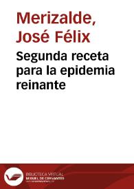 Portada:Segunda receta para la epidemia reinante