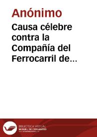 Portada:Causa célebre contra la Compañía del Ferrocarril de Panamá