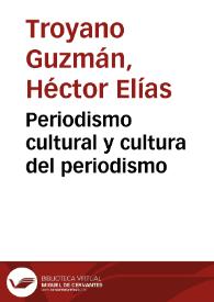 Portada:Periodismo cultural y cultura del periodismo