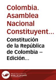 Portada:Constitución de la República de Colombia -- Edición oficial