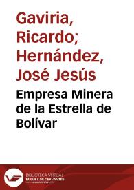 Portada:Empresa Minera de la Estrella de Bolívar