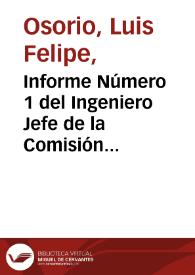 Portada:Informe Número 1 del Ingeniero Jefe de la Comisión Exploradora del Ferrocarril de Urabá al Gobernador del departamento