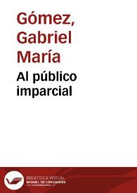 Portada:Al público imparcial