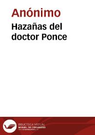 Portada:Hazañas del doctor Ponce