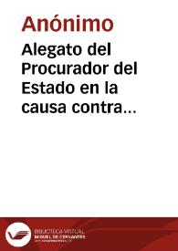 Portada:Alegato del Procurador del Estado en la causa contra los asesinos de Sagrario Morales