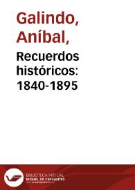 Portada:Recuerdos históricos: 1840-1895