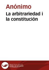 Portada:La arbitrariedad i la constitución