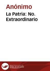 Portada:La Patria: No. Extraordinario