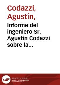 Portada:Informe del ingeniero Sr. Agustín Codazzi sobre la construcción de un camino carretero del Valle del Cauca a la Bahia de la Buenaventura