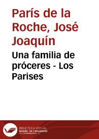 Portada:Una familia de próceres - Los Parises