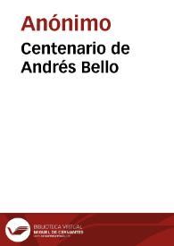 Portada:Centenario de Andrés Bello