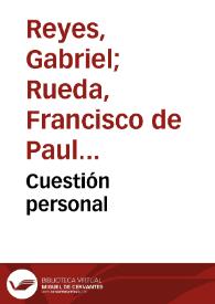 Portada:Cuestión personal