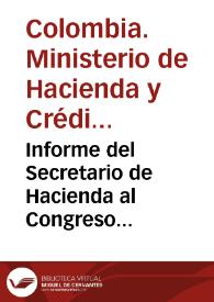 Portada:Informe del Secretario de Hacienda al Congreso Constitucional de la Nueva Granada en sus Sesiones Ordinarias de 1853