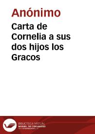 Portada:Carta de Cornelia a sus dos hijos los Gracos