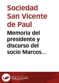 Portada:Memoria del presidente y discurso del socio Marcos Fidel Suárez, leídos en la sesión solemne celebrada el día 22 de julio de 1883