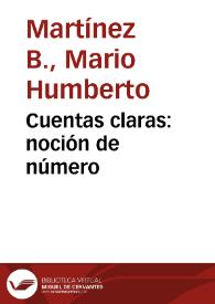 Portada:Cuentas claras: noción de número