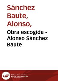 Portada:Obra escogida - Alonso Sánchez Baute