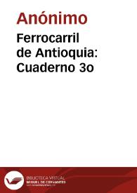 Portada:Ferrocarril de Antioquia: Cuaderno 3o