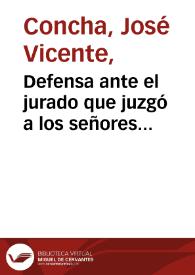 Portada:Defensa ante el jurado que juzgó a los señores Cristobal Restrepo, Emiliano Mejía y Nicasio Anzola E.